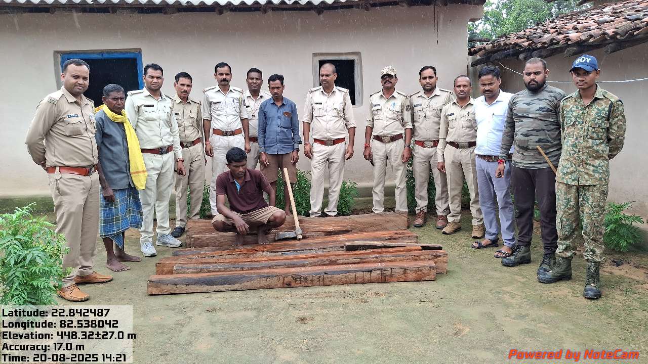 कोरवी परिक्षेत्राधिकारी के नेतृत्व में सर्च वारंट,  ग्रामीण के घर से 22 नग इमारती लकड़ी जप्त,