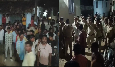 दो गुटों के झगड़े ने ली जान, आक्रोशित ग्रामीणों ने पुलिस टीम को घेरा