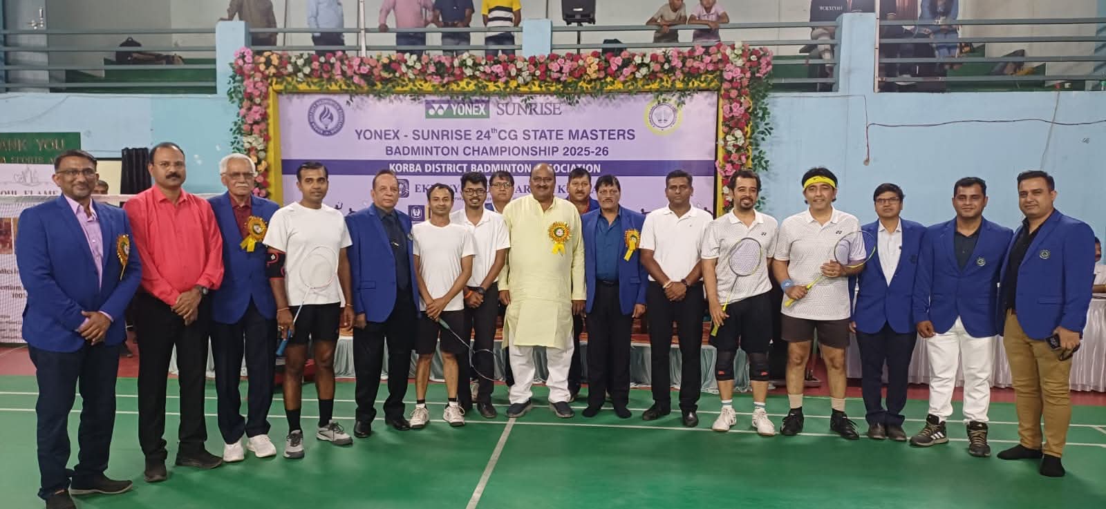 योनेक्स–सनराइज 24वीं छत्तीसगढ़ राज्य मास्टर्स बैडमिंटन चैम्पियनशिप में पूर्व मंत्री जयसिंह अग्रवाल ने बढ़ाया खिलाड़ियों का उत्साह